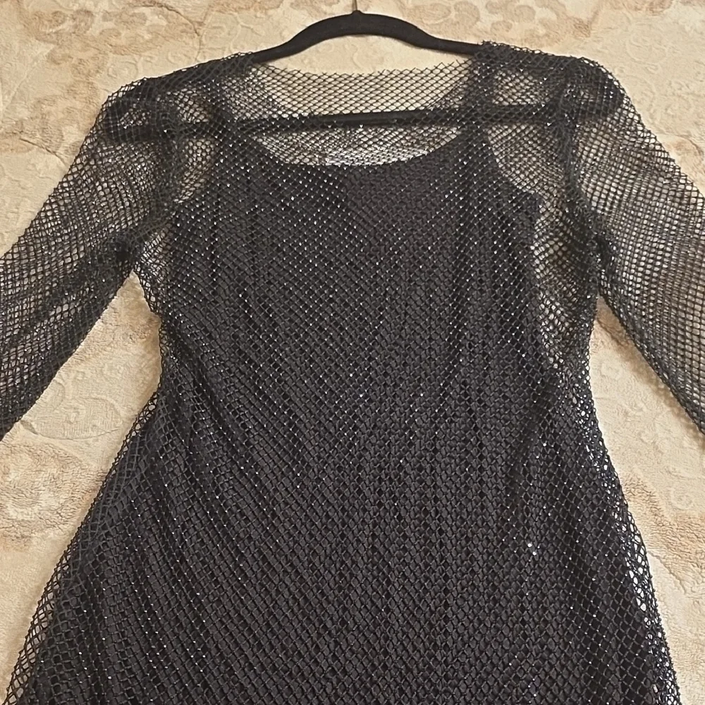 Elan Black Mesh Elegant Dress Wedding Formal